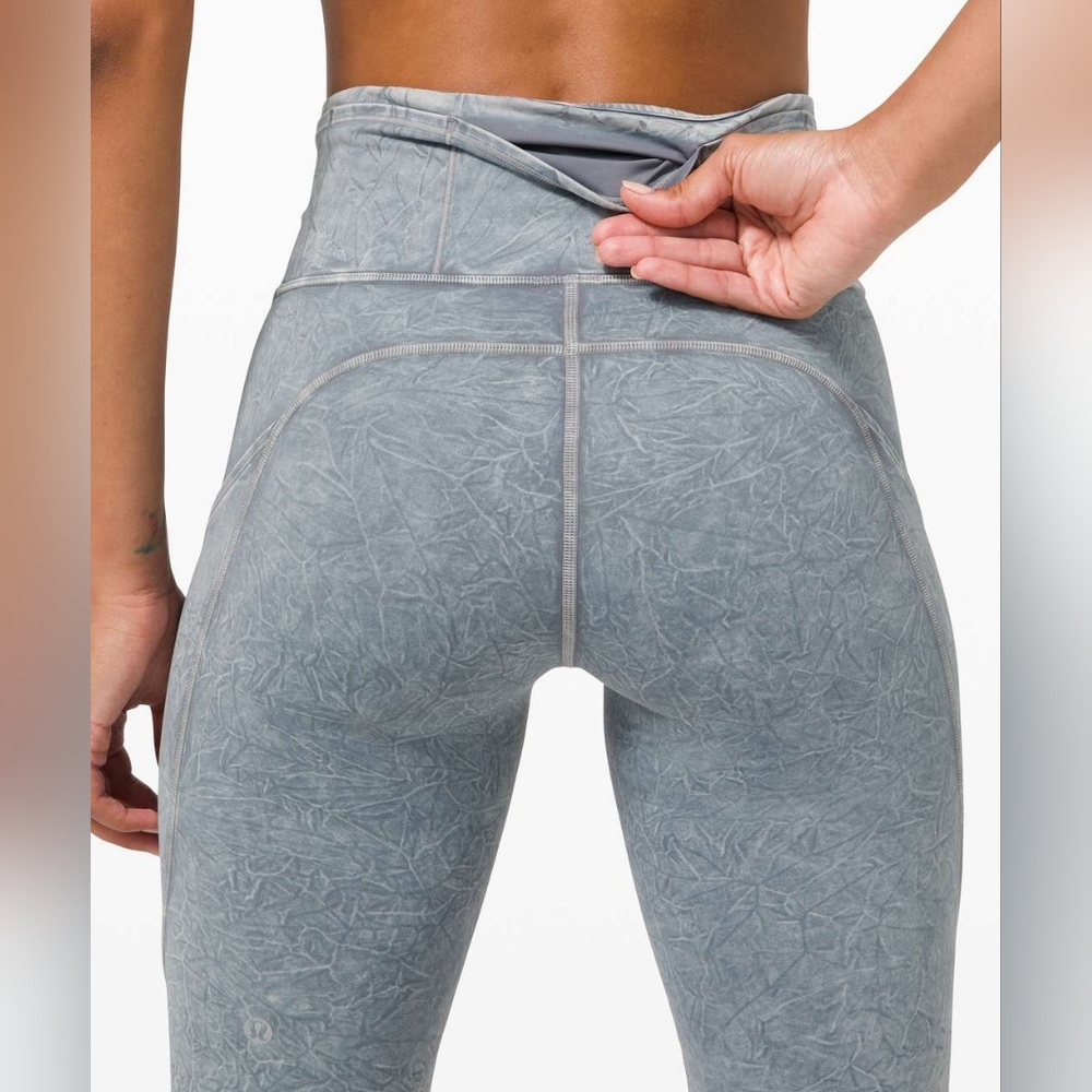 Lululemon Fast and Free 25" *Ice Dye In Ice Wash Asphalt Grey 2 - Picture 5 of 16